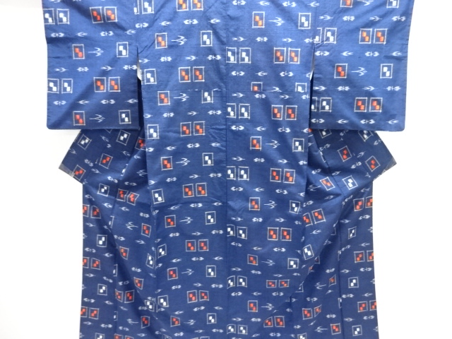 JAPANESE KIMONO / TSUMUGI / WOVEN KASURI PATTERN